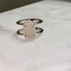 Kendra Scott Elyse Silver Ring In Iridescent Drusy